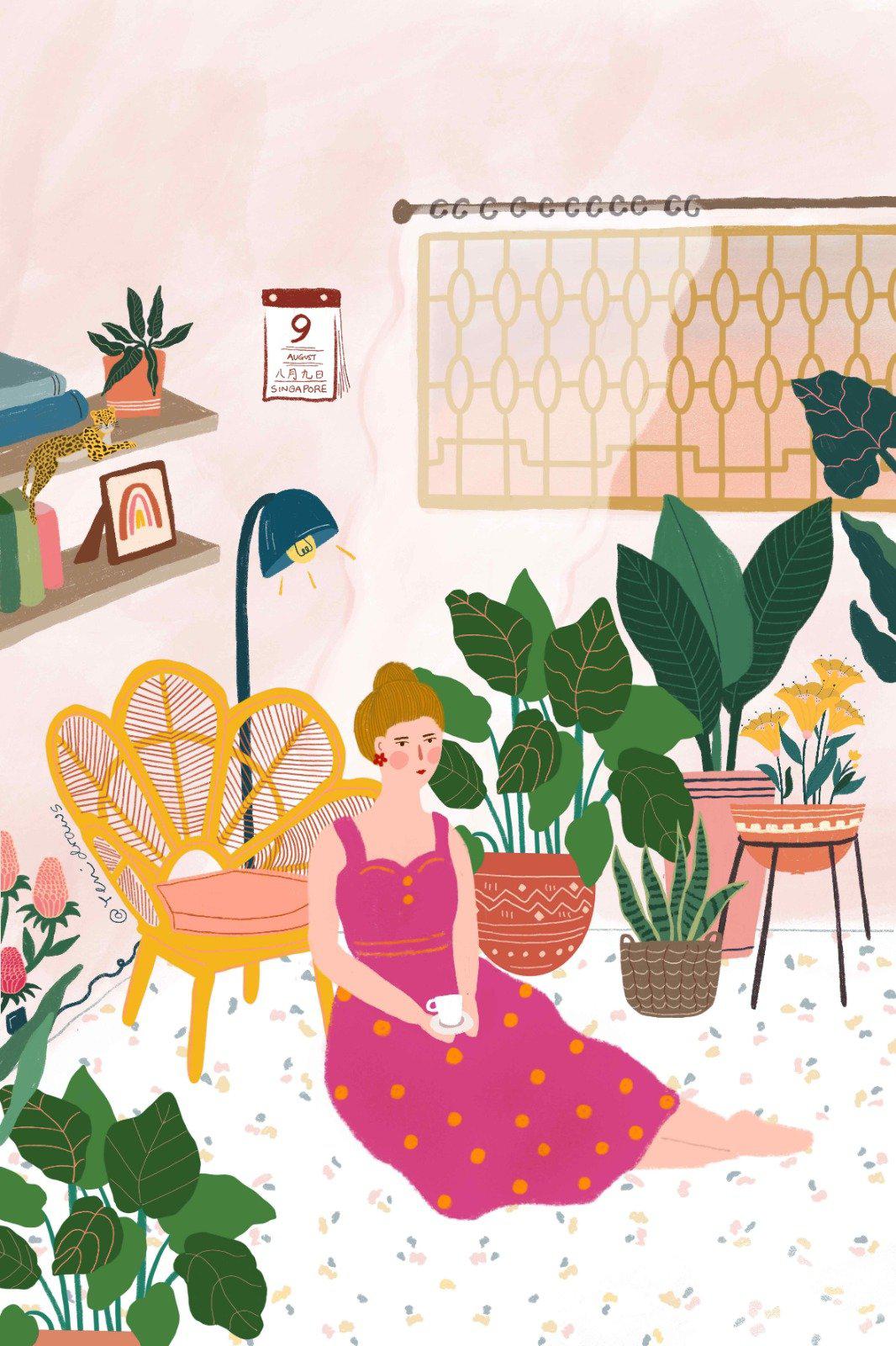 Postcard-Yenidraws-2. My Singapore My Home - Where My Heart is-The Verdant Lab
